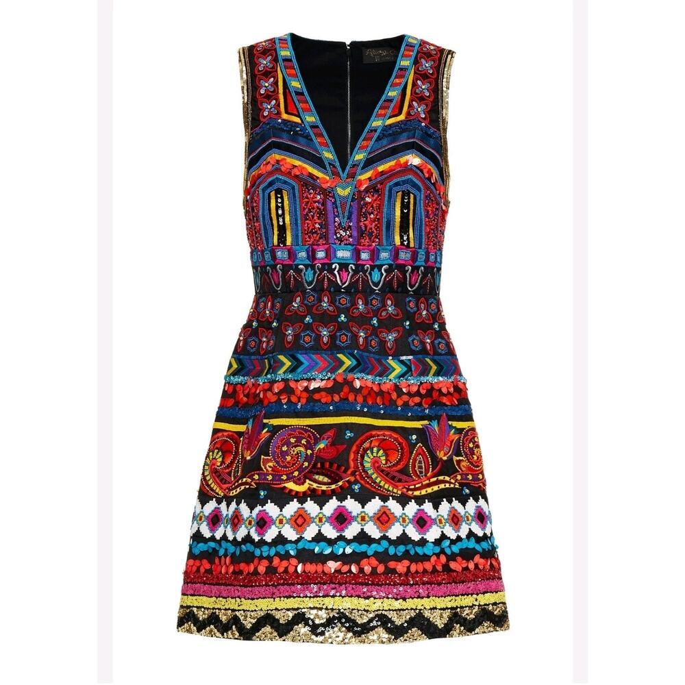 NWT $1,395 Alice + Olivia Patty Flared Embroidered Bead Sequin Lantern D… - Picture 4 of 15